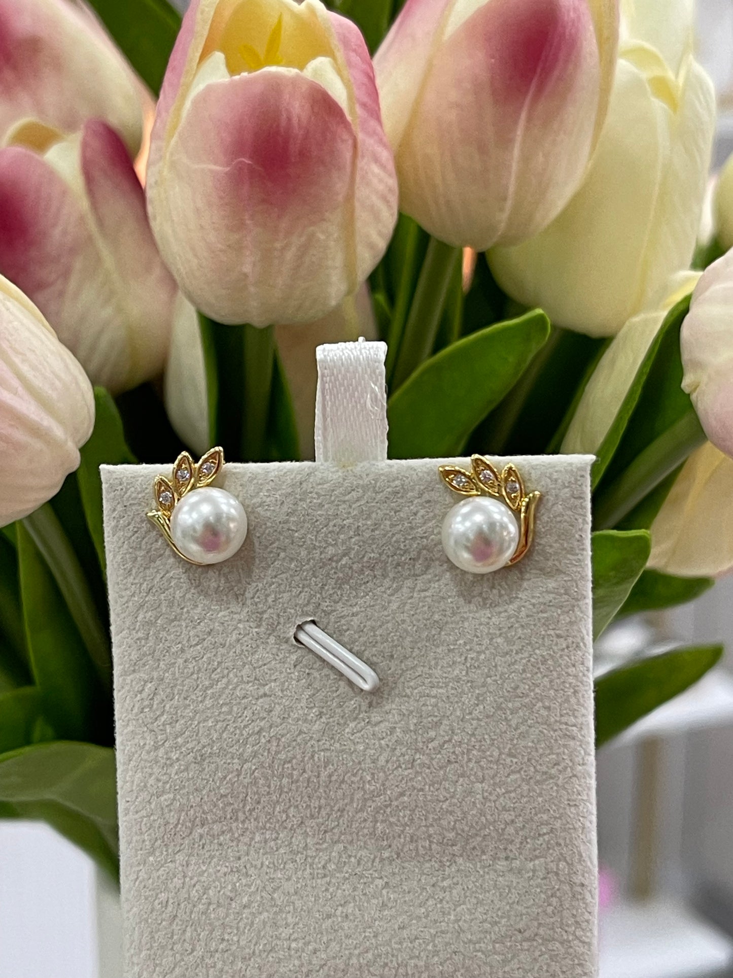 PENDIENTES LAUREL Y PERLA