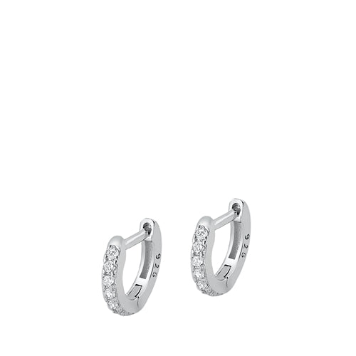PENDIENTES DE ARO PEQUEÑOS DE PLATA CON CIRCONITAS CÚBICAS