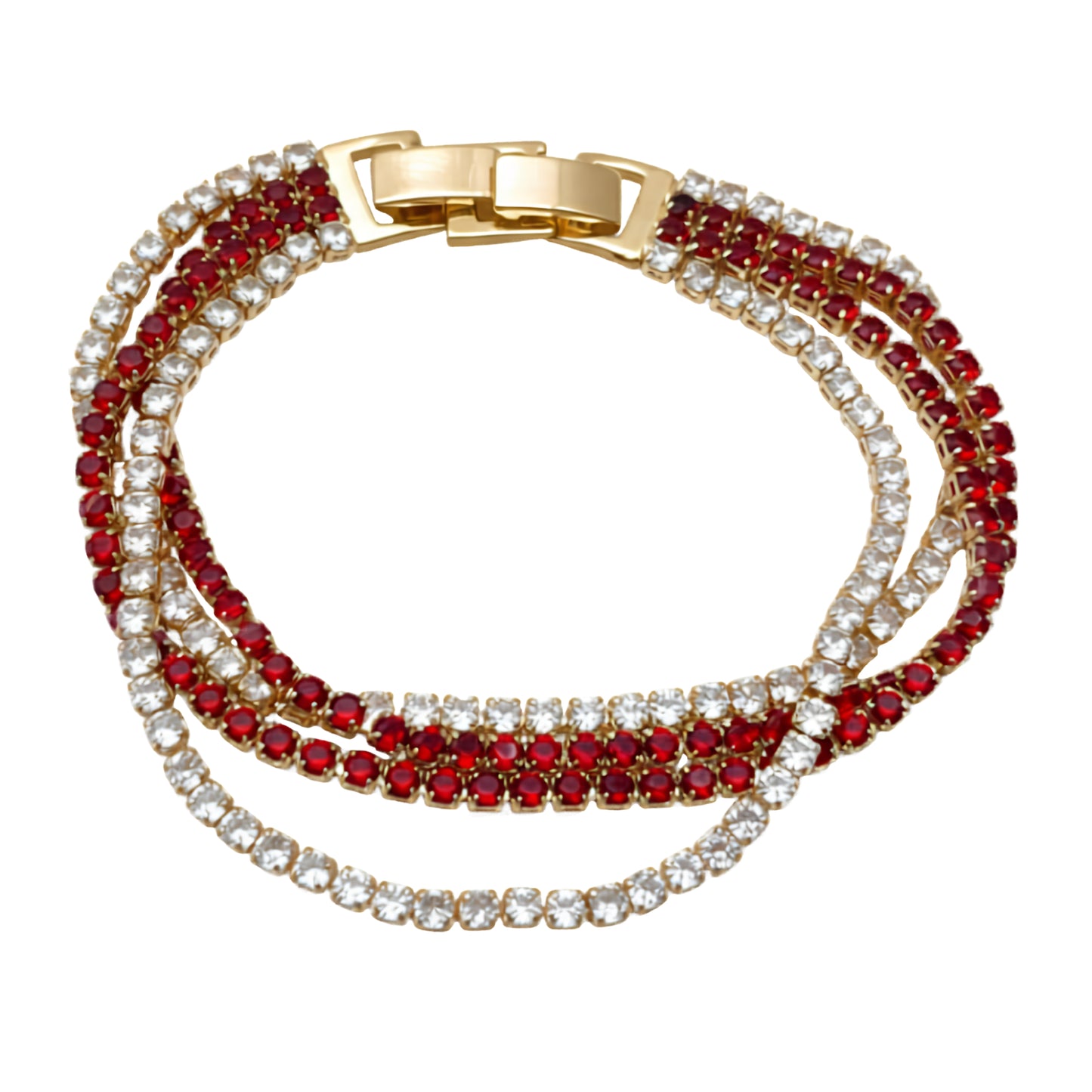 PULSERA TRIPLE ROJA TENNIS