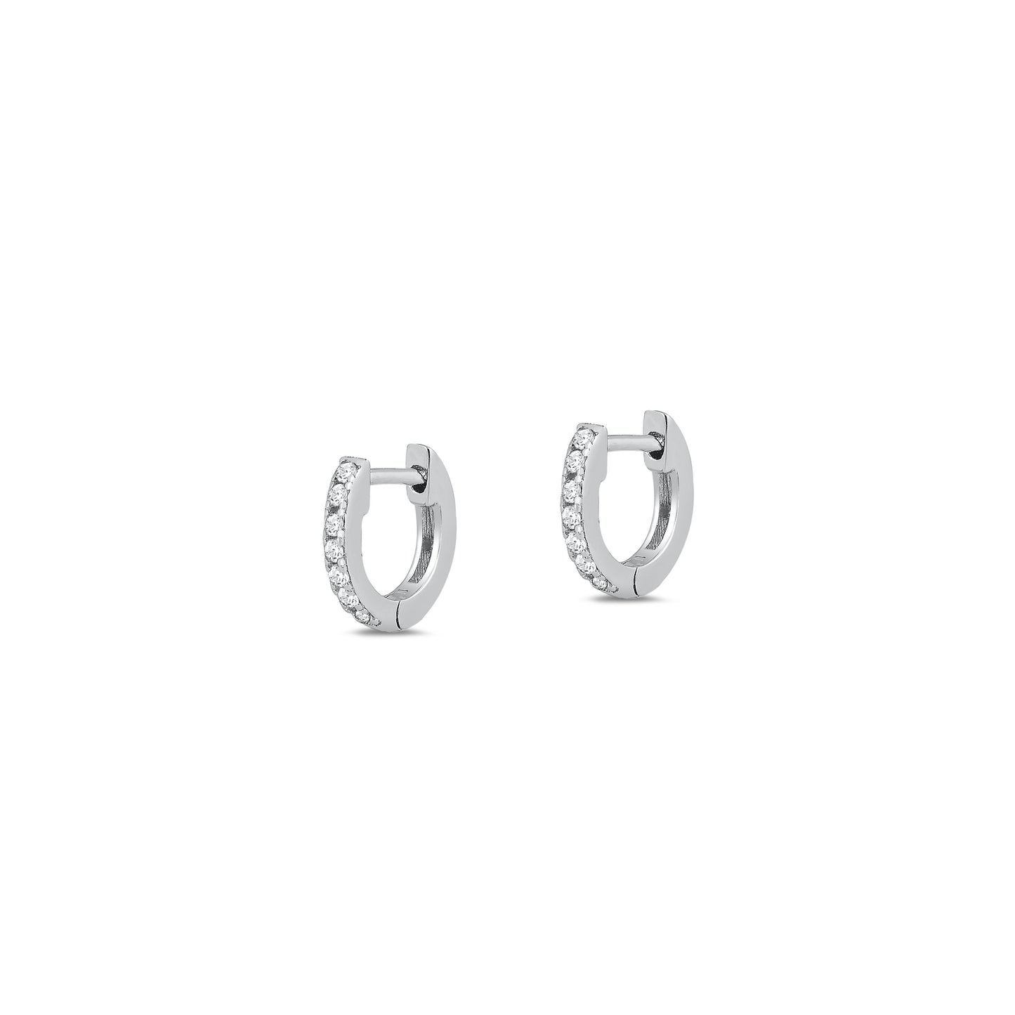 PENDIENTES DE ARO PEQUEÑOS DE PLATA CON CIRCONITAS CÚBICAS
