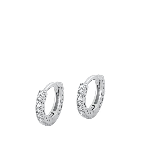 PENDIENTES DE ARO PEQUEÑOS DE PLATA CON CIRCONITAS CÚBICAS