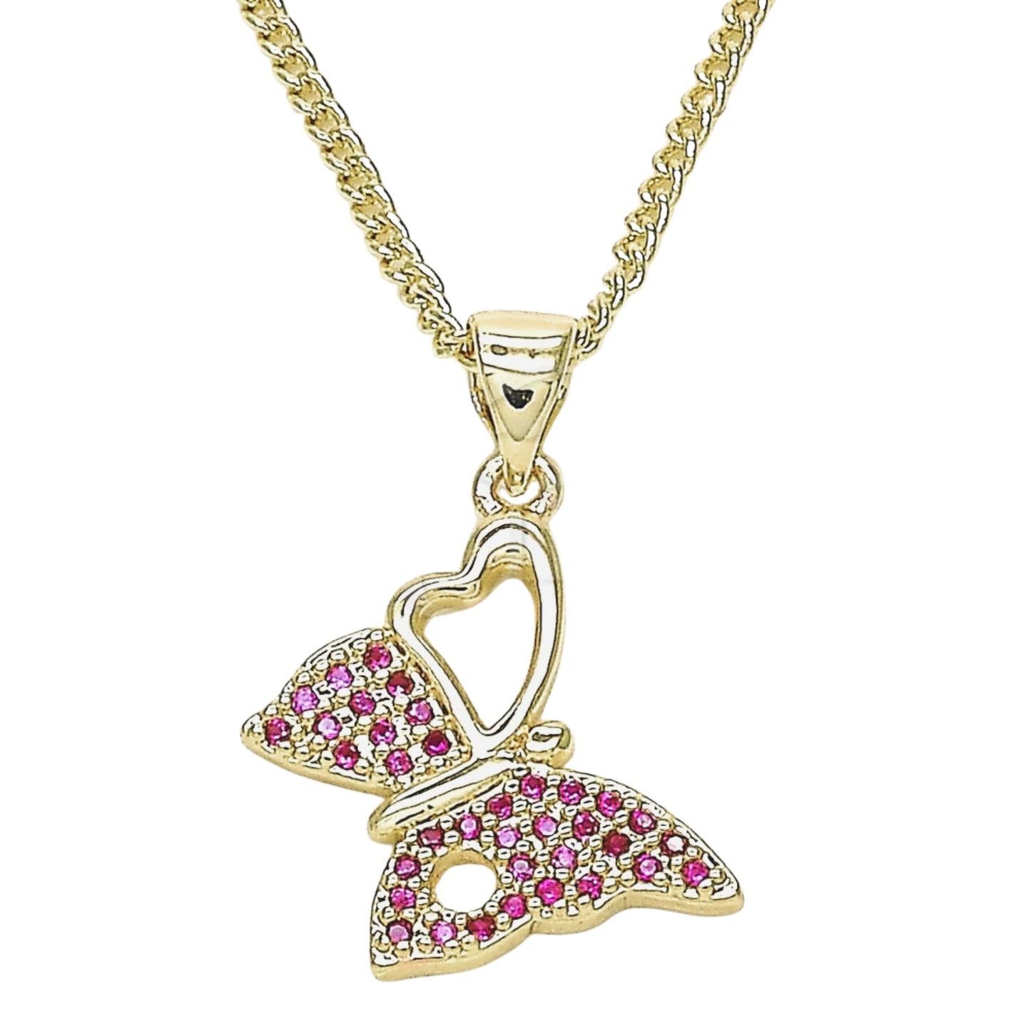 CADENA CORAZÓN RUBI
