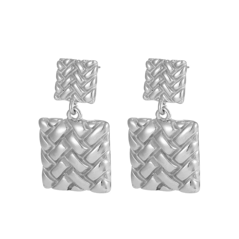 ARETES CUADRADOS TEXTURIZADOS